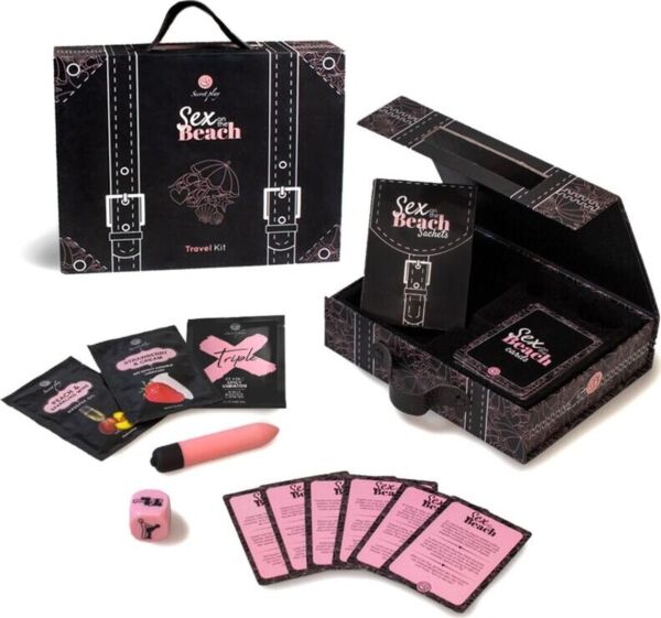 Joc erotic Secret Play Sex on the Beach Travel Kit cu cărțile și accesoriile sale