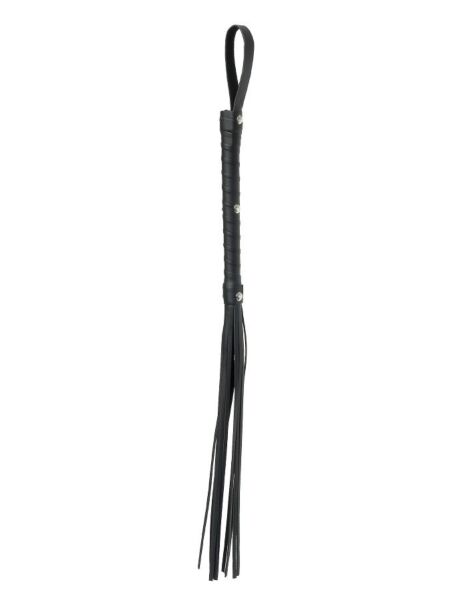 Bici Pipedream Deluxe Cat-O-Nine Tails 50 Sombras cu fâșii din piele, mâner împletit și curea