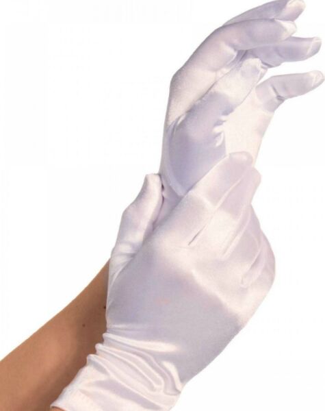 Mănuși scurte din satin Leg Avenue Satin Wrist Length