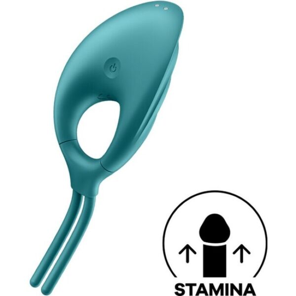 Inel vibrator Satisfyer Swordsman cu stimulatorul său striat