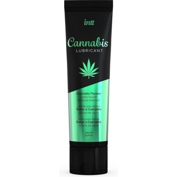 Tub de 100 ml cu lubrifiantul pe bază de apă INTT Cannabis Lubricant