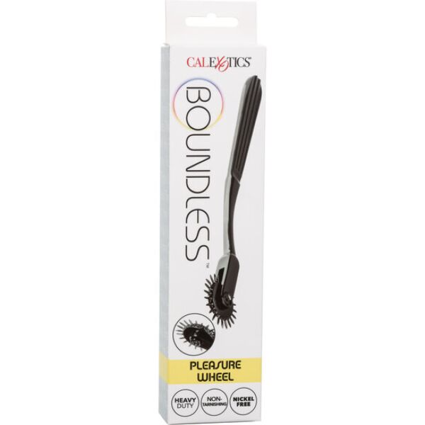Roată Wartenberg CalExotics Boundless Pleasure Wheel, de culoare neagră, cu roata ei cu 22 de țepi