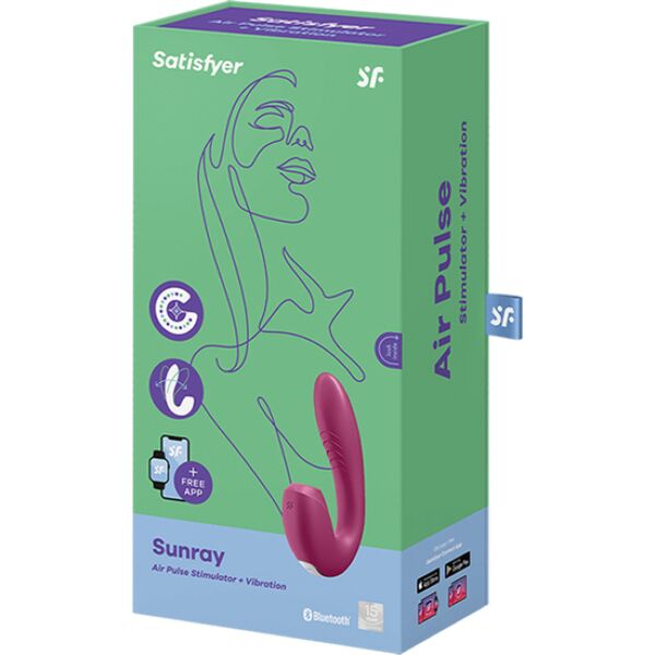 Vibrator rabbit Satisfyer Sunray cu stimulator de clitoris cu unde de presiune