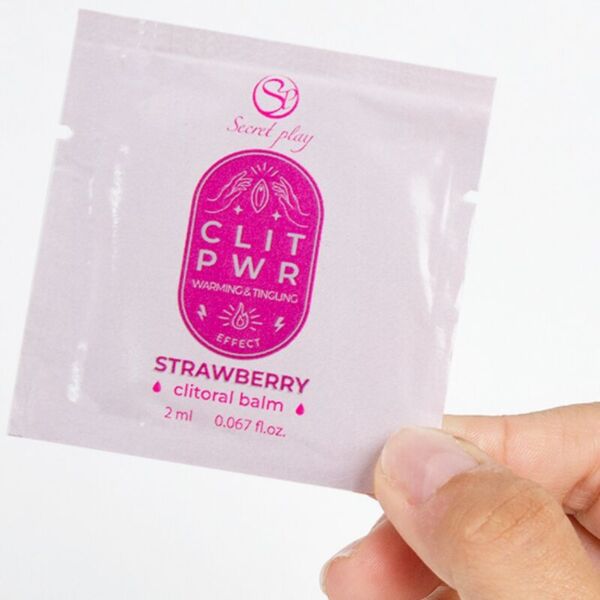 Plic monodoză de gel pentru clitoris Secret Play Clit Pwr Căpșuni de 2 ml