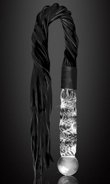 Dop anal din sticlă suflată Pipedream Icicles No. 38 cu coadă