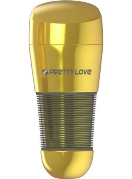 Masturbator Pretty Love BM-00900T49NNJ în formă de vagin, cu carcasă aurie