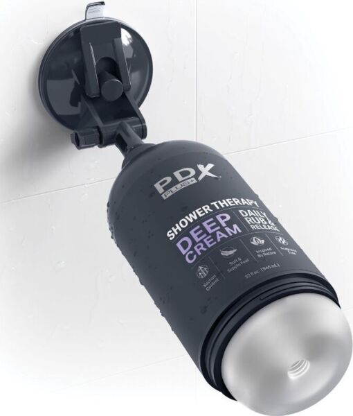 Masturbator PDX Plus+ Shower Therapy Deep Cream în formă de flacon de șampon