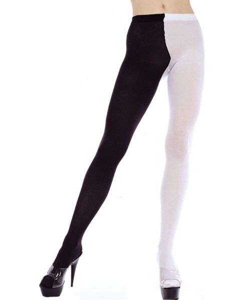 Dresuri Music Legs XXL negru/alb, opace, cu un picior negru și altul alb