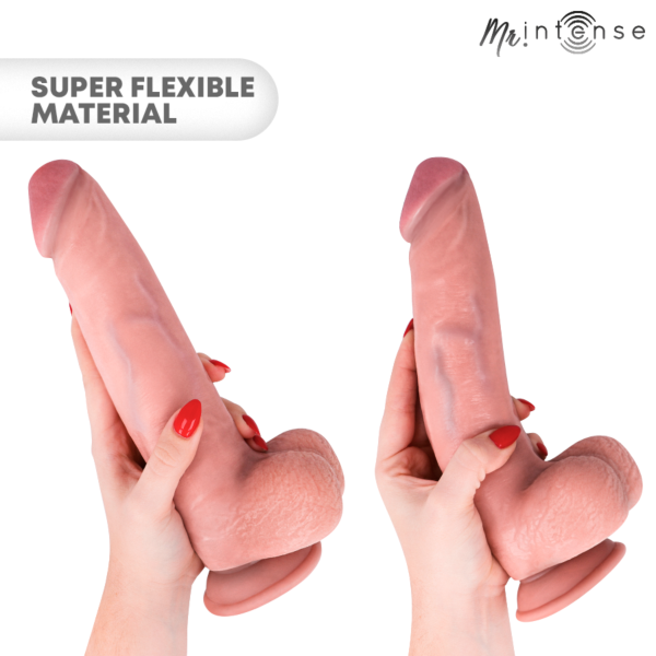 Dildo realist Mr. Intense Neeson de 27 cm cu ventuză și testicule integrate