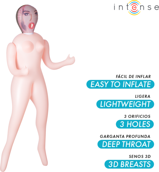 Păpușă gonflabilă Intense Dolls Monique, cu trei orificii și sâni 3D
