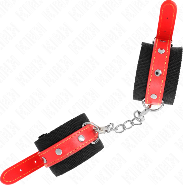 Cătușe pentru încheieturi Kink Wrist Restraint din nailon cu curea roșie