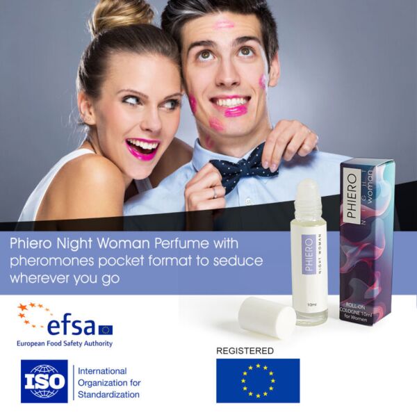 Parfum cu feromoni Phiero Night Woman de la 500Cosmetics, roll-on de 10 ml