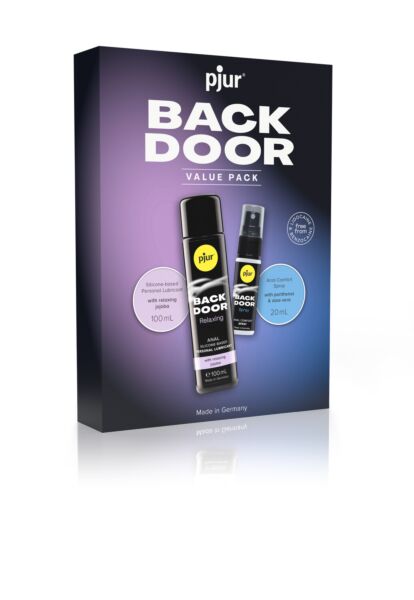 Pjur Back Door Value Pack, cu lubrifiantul Back Door Relaxing și Back Door Spray