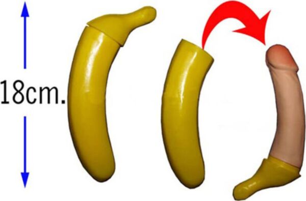 Diablo Picante Banană Penis cu surpriză, accesoriu de glumă pentru petreceri
