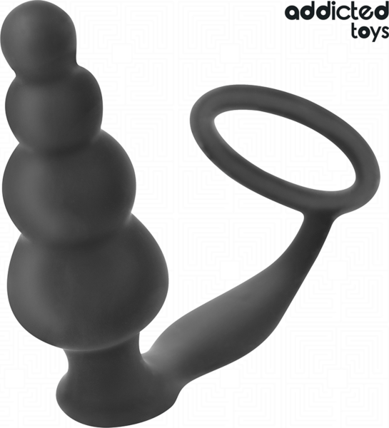 Dop anal Addicted Toys Model 5 cu inelul său pentru testicule