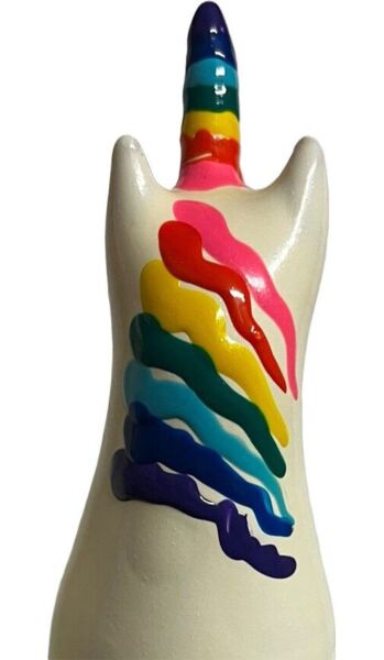 Prezervativ decorativ Condomerie Unicorn Rainbow, pictat manual