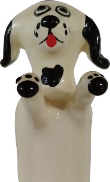 Prezervativ decorativ Condomerie Happy White Dog XL, pictat manual