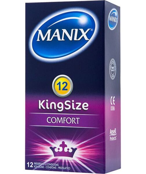 Cutie de prezervative Manix King Size cu aromă de vanilie