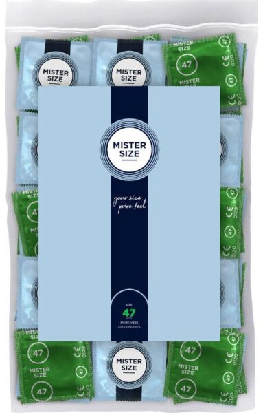 Cutie de prezervative Mister Size cu 100 de bucăți
