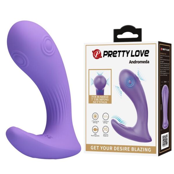 Vibrator cu dublă stimulare Pretty Love Andromeda, în culoarea mov
