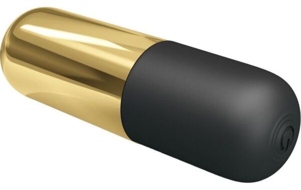 Vibrator bullet Pretty Love, auriu cu negru