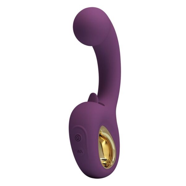 Vibrator cu dublă stimulare Pretty Love Brynnlee, de culoare mov, cu limba lui externă