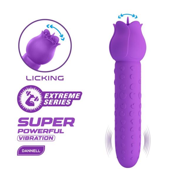 Vibrator clitoridian Pretty Love Dannell de culoare mov, cu capul în formă de floare