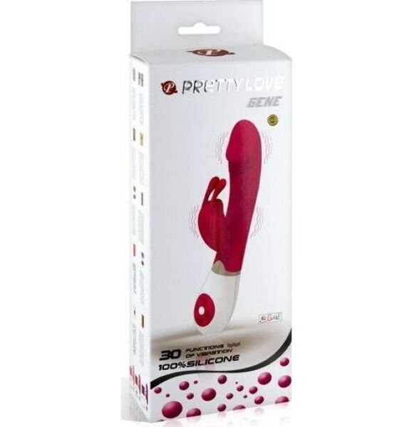 Vibrator rabbit Pretty Love BI-014224 în lila și alb, cu urechile pentru clitoris