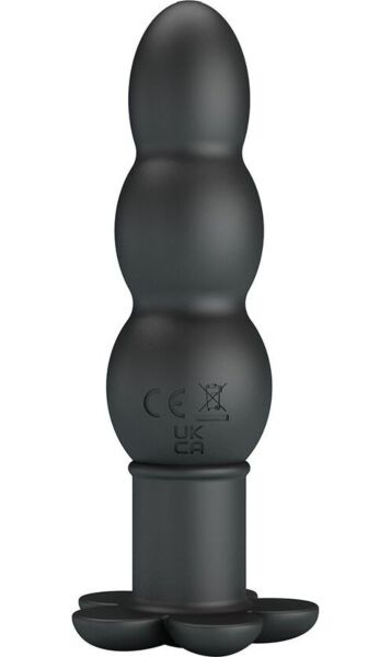 Dop anal vibrator Pretty Love BI-040205 din silicon negru, cu mâner de prindere