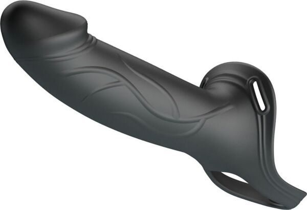 Ham strap-on Pretty Love BW-022108 cu dildo realist gol în interior, de culoare neagră