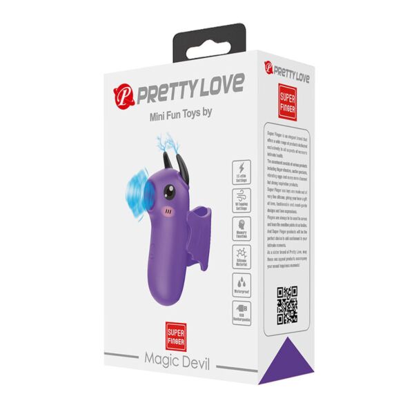 Stimulator pentru deget Pretty Love Magic Devil, mov, în formă de drăcușor
