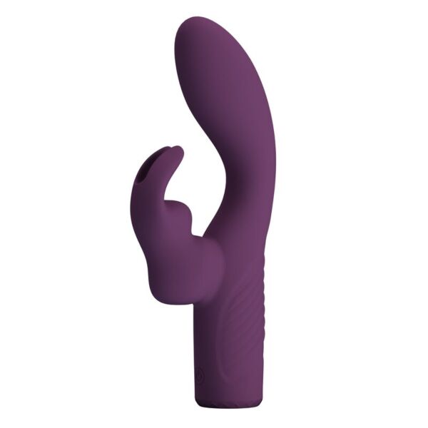 Vibrator rabbit Pretty Love Olivia din silicon mov, cu brațul pentru clitoris