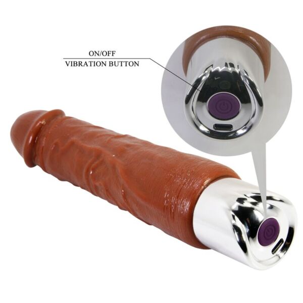 Vibrator realist Pretty Love PRO de 23,5 cm, maro
