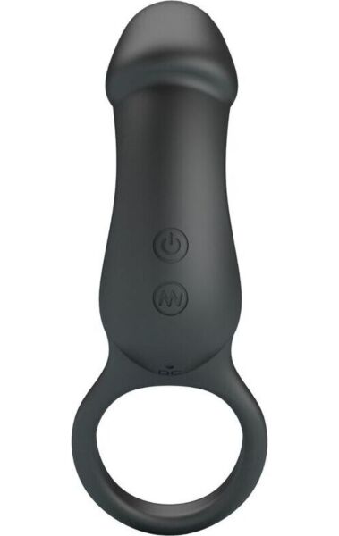 Inel vibrator Pretty Love BI-210325 din silicon negru