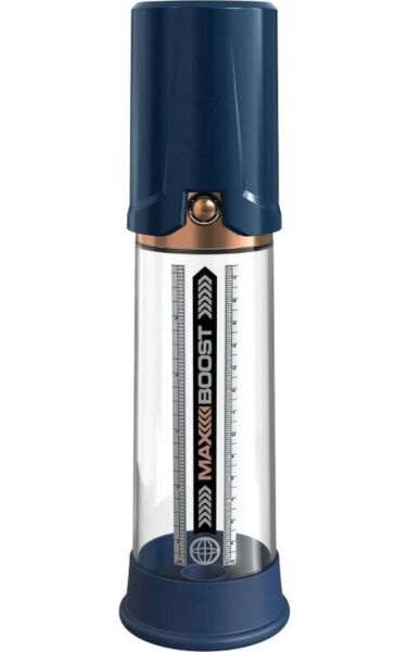 Pompă pentru penis Pump Worx Max Boost, cu tub transparent, riglă și piston integrat