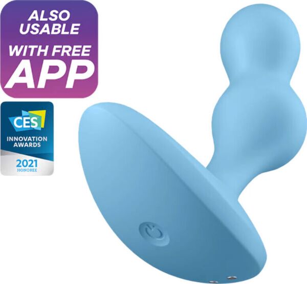 Vibrator anal Satisfyer Deep Diver, cu forma de două sfere și baza lată