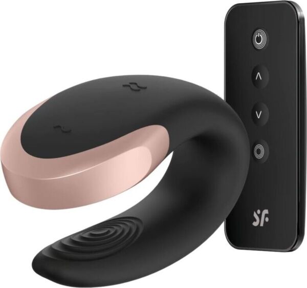 Vibrator pentru cupluri Satisfyer Double Love, în formă de U