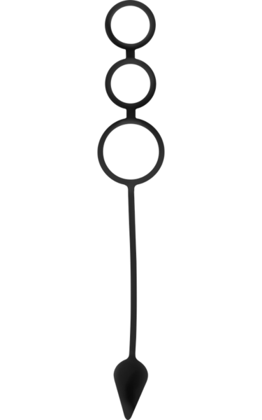 Inele pentru penis și testicule cu dop anal OhMama 3 în 1