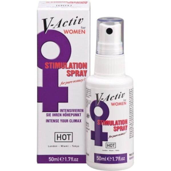 Flacon de spray stimulant pentru femei HOT V-Activ Stimulation Spray, 50 ml
