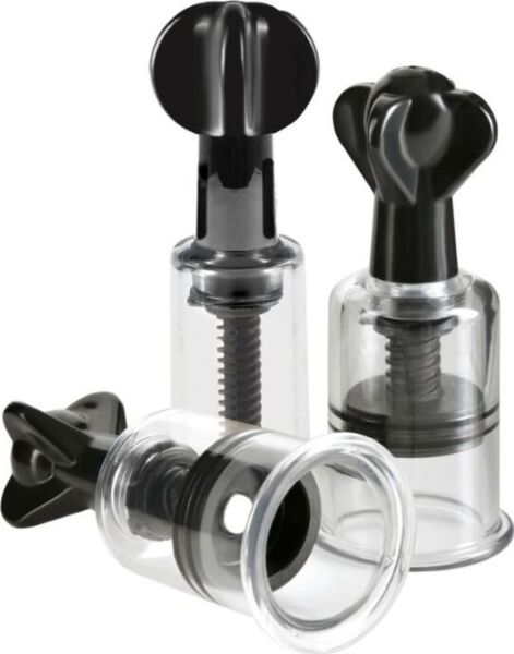 Set Pipedream Super Suckers Trio cu cilindri transparenți pentru sfârcuri și clitoris