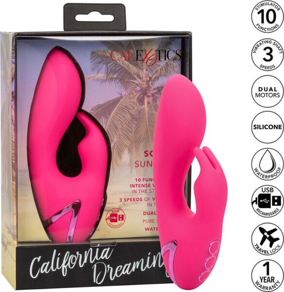 Vibrator rabbit CalExotics So. Cal Sunshine, din colecția California Dreaming, de culoare roz