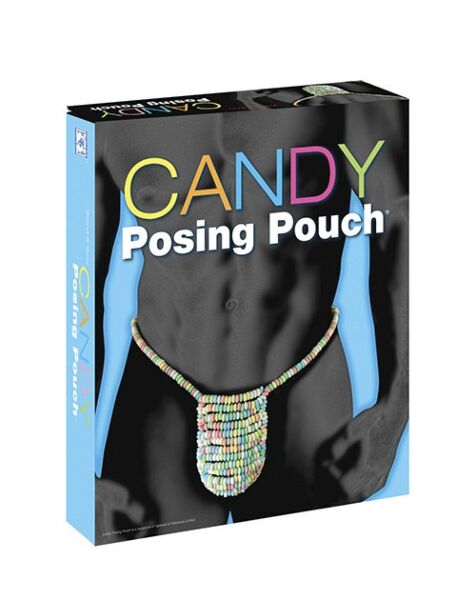 Tanga comestibil pentru bărbați Spencer & Fleetwood Candy Posing Pouch, din mărgele colorate de bomboane