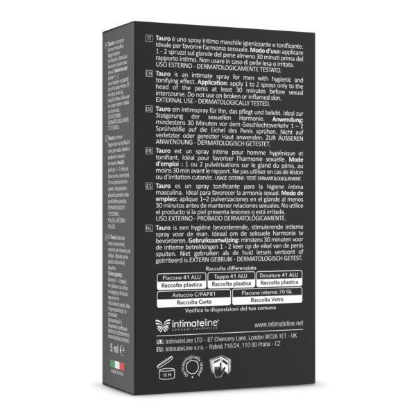 Spray Tauro Extra de 5 ml, pe bază de plante și fără anestezice