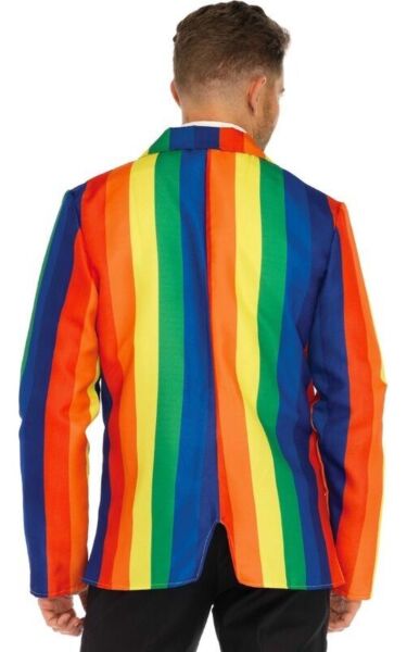 Costum Leg Avenue Blazer și Cravată Curcubeu, cu blazerul și cravata cu imprimeu curcubeu