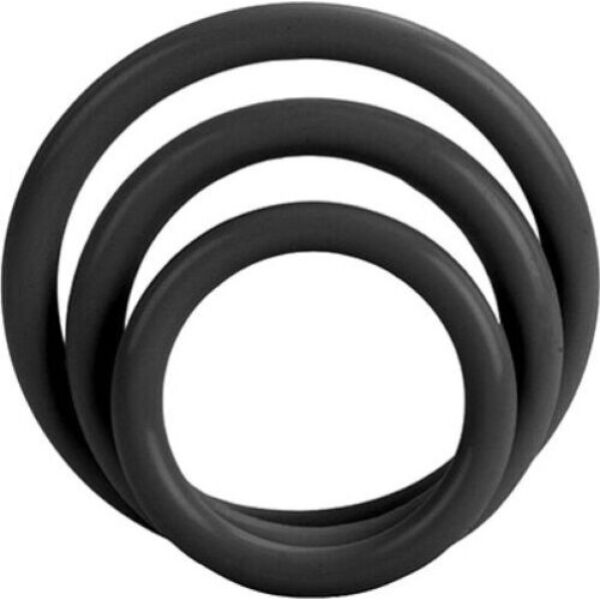 Set de trei inele pentru penis CalExotics Tri-Rings, în trei mărimi