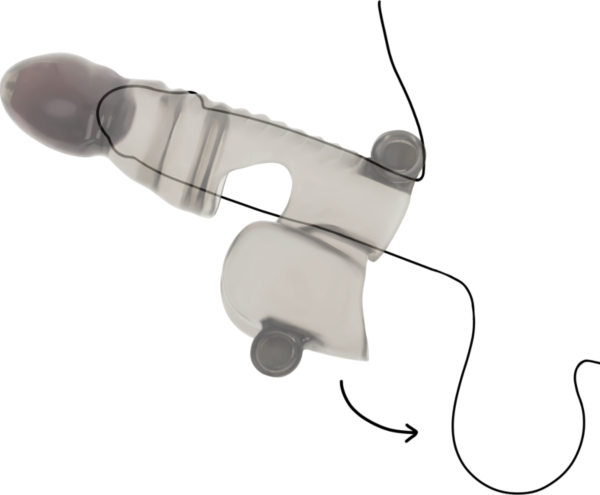 Manșon vibrator pentru penis și testicule Ohmama cu 3 vibratoare bullet