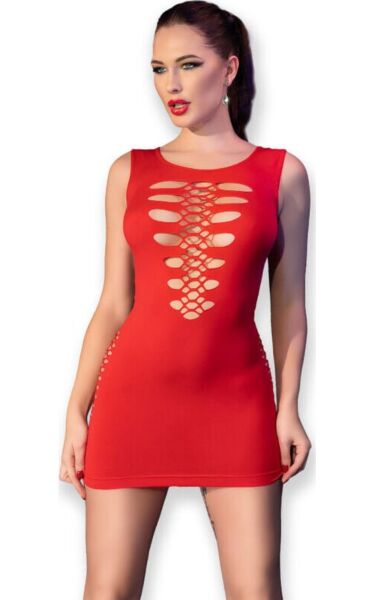 Rochie mini roșie Chilirose CR 4622 S/M, cu decupaje