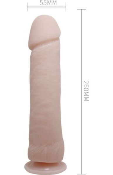 Vibrator realist Baile 26 cm, culoarea pielii, cu vene și ventuză la bază