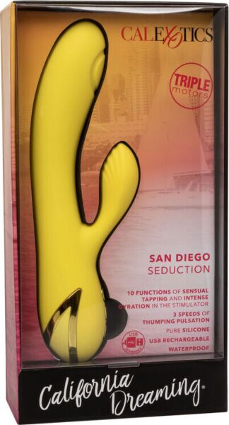 Vibrator pentru punctul G California Dreaming San Diego Seduction de la CalExotics, cu stimulator clitoridian