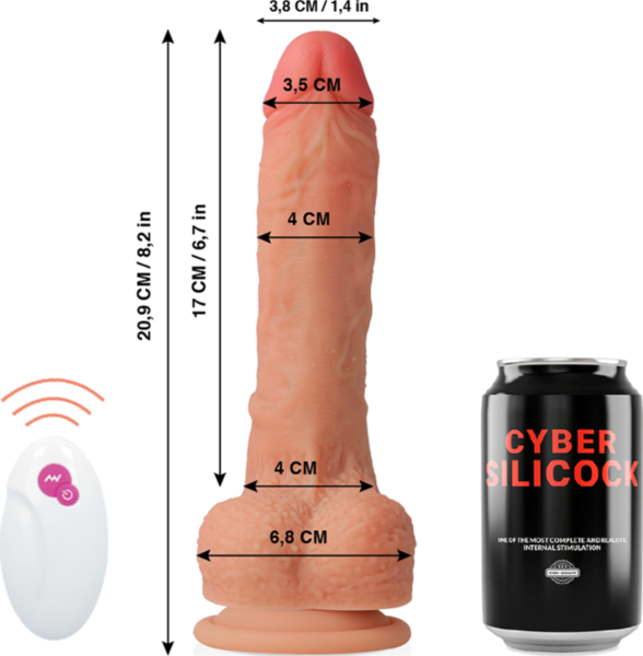 Vibrator Cyber Silicock Mr Rick cu telecomandă și bază cu ventuză
